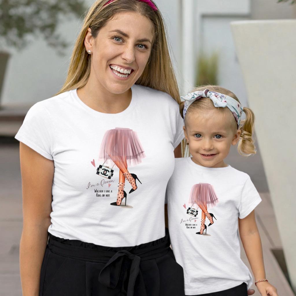 Set Tricouri Mama si Copil din Bumbac 100% - Mama si Fata 36