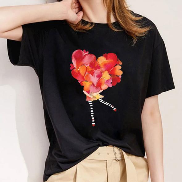 Tricou Negru Red Heart (6708267286712)
