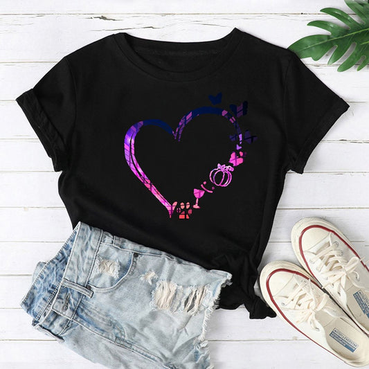 Tricou Black Pink Heart (6893589397688)