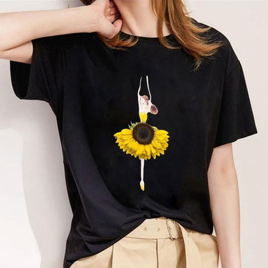 Tricou Negru Yellow Flower (6708261159096)