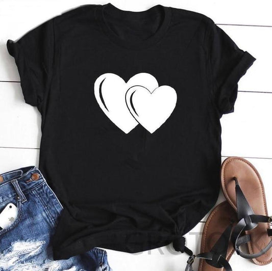 Tricou Negru White Heart (6709128396984)