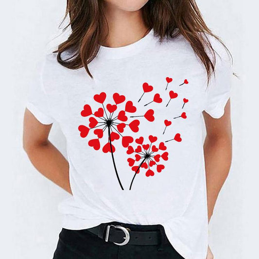 Tricou Red Heart Flowers 4 (6709098348728)