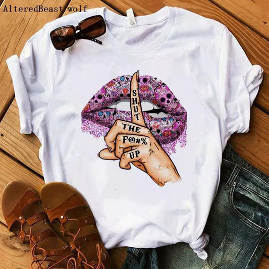 Tricou Purple Shut up (6584375017656)
