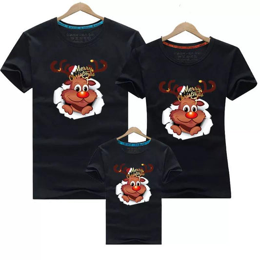 Tricouri Familie Negru Cute Ren (7476914127066)