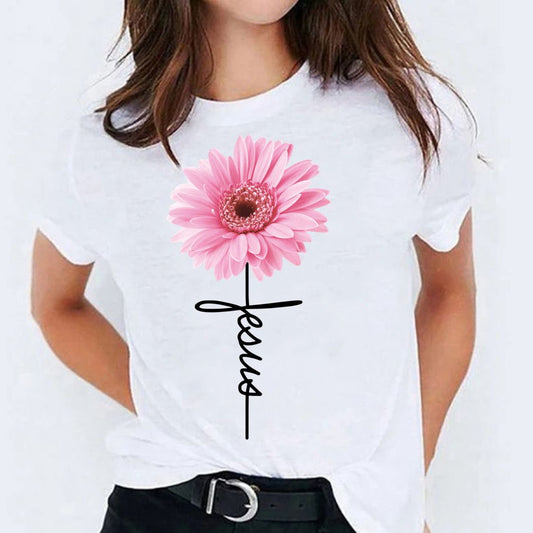 Tricou Pink Nice Flower (6626365046968)