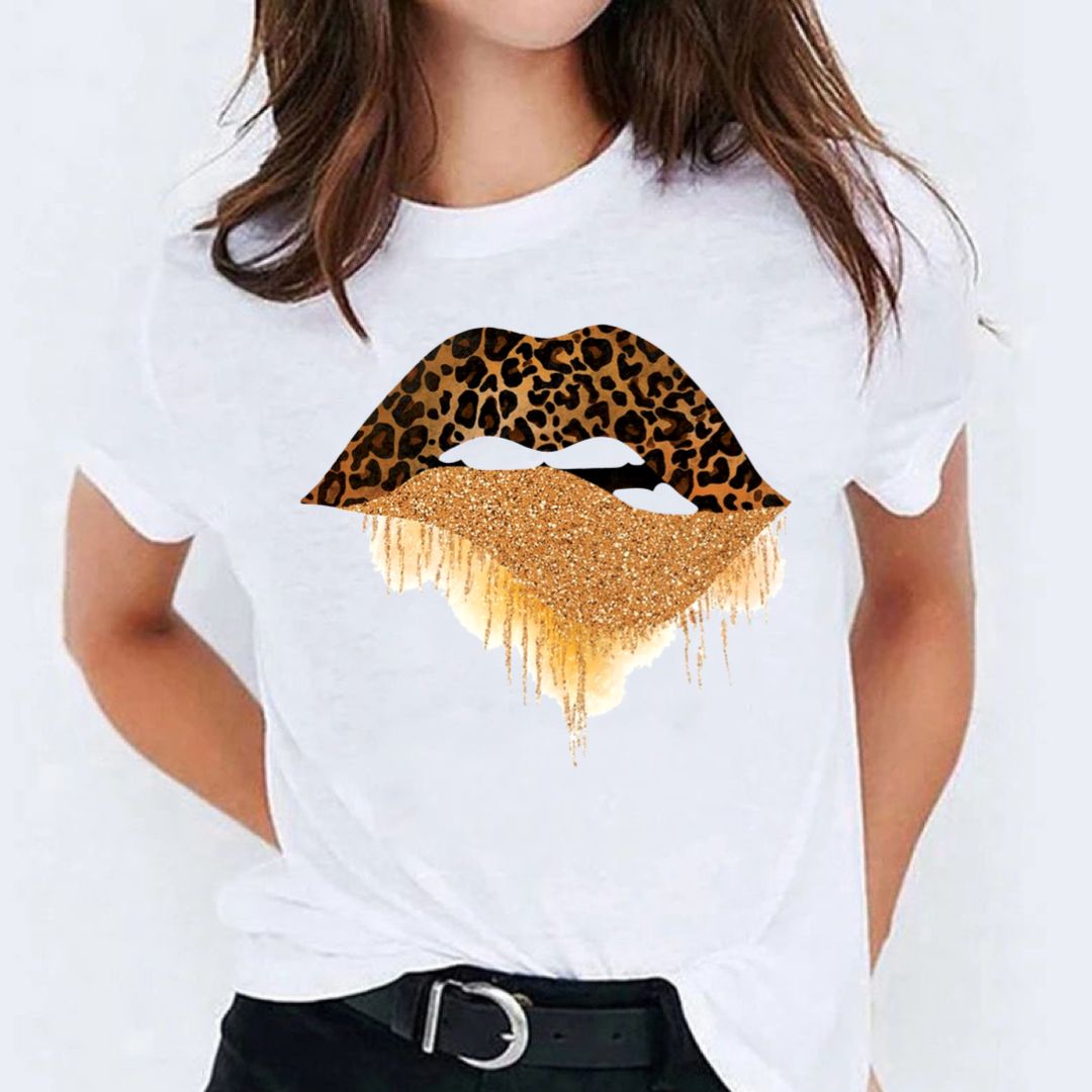 Tricou Gold Lips (6584042717368)