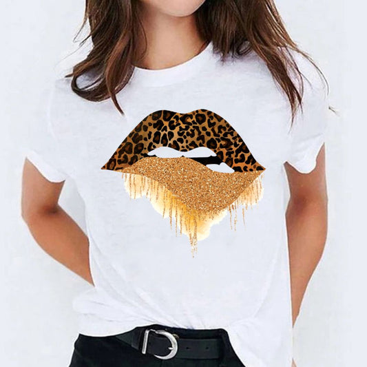Tricou Gold Lips (6584042717368)