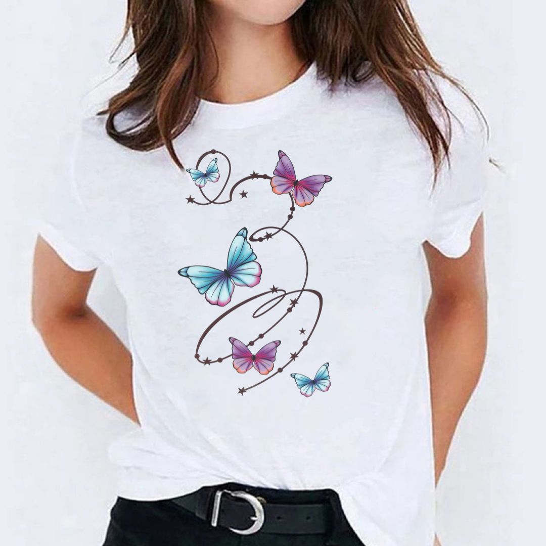Tricou Butterflies Blue (6584227168440)