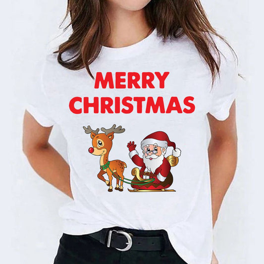 Tricou dama din bumbac 100% Welcom Christmas