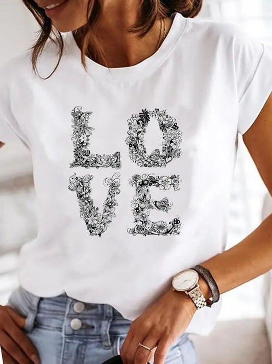 Tricou dama din bumbac 100% Love Flowers