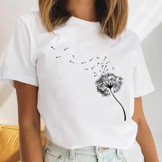Tricou dama din bumbac 100% 1 Black Flower