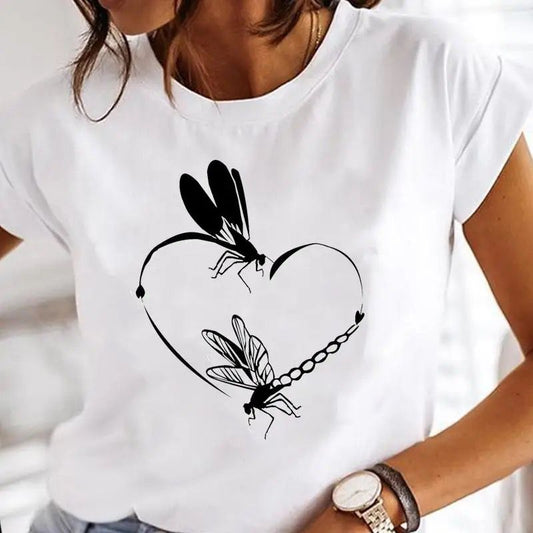Tricou dama din bumbac 100% Black Heart and Butterfly