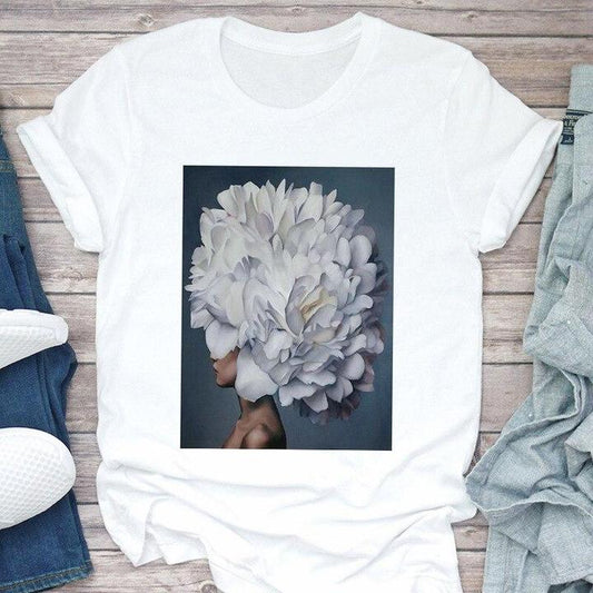 Tricou White Flowers (6871297261752)